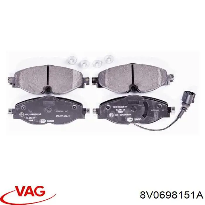 8V0698151A VAG Pastillas de freno delanteras original y equivalente