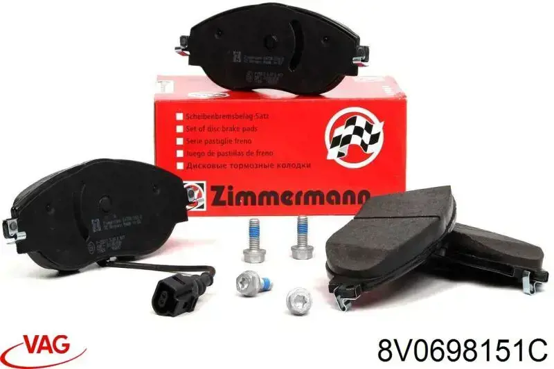 Передние тормозные колодки 8V0698151C VAG