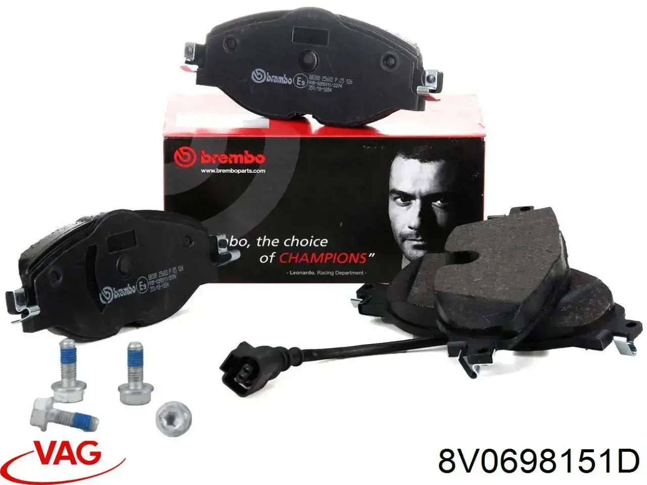 Передние тормозные колодки 8V0698151D VAG