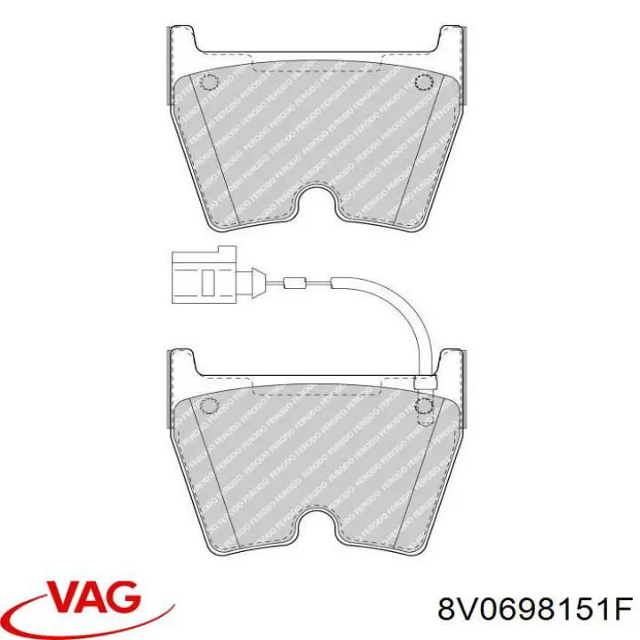 Передние тормозные колодки 8V0698151F VAG