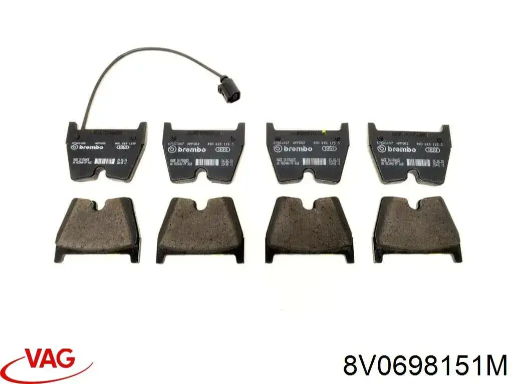 Передние тормозные колодки 8V0698151M VAG