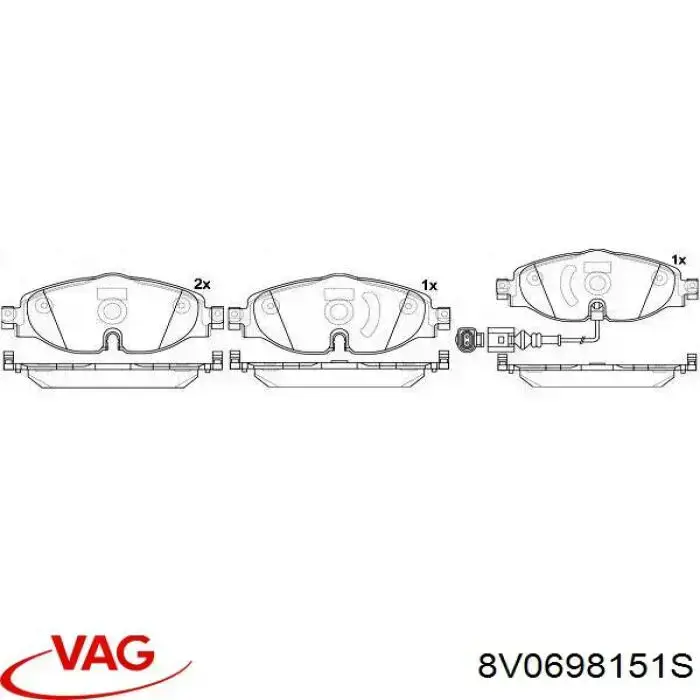 Тормозные колодки VAG 8V0698151S