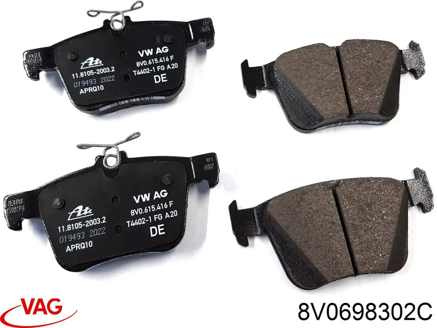 8V0698302C VAG Колодки передние