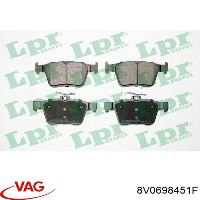 Купить 8V0698451F VAG Колодки тормозные задние, дисковые
