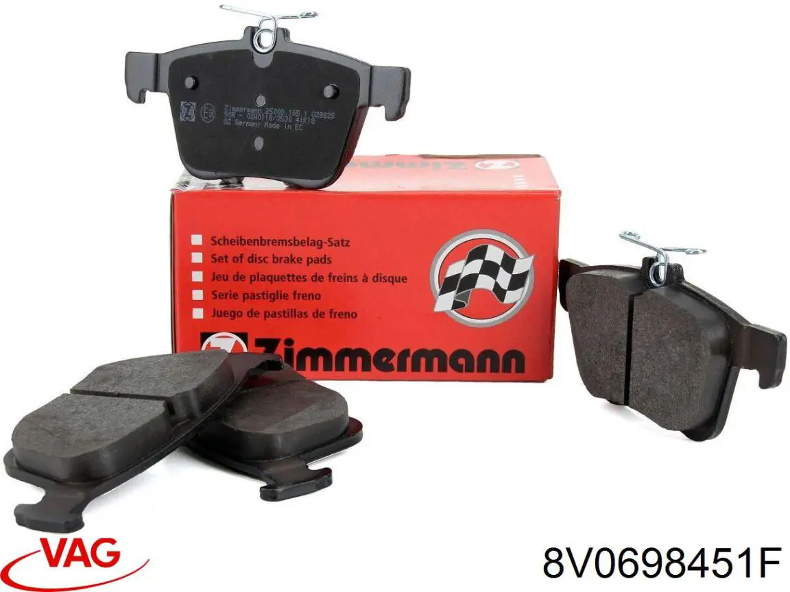 Задние дисковые колодки VAG 8V0698451F