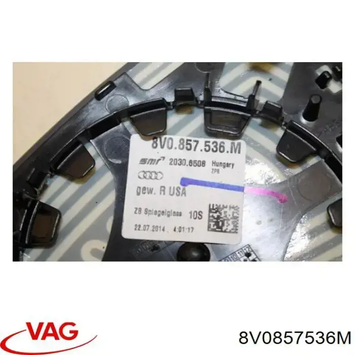 Стекло зеркала заднего вида, правого VAG 8V0857536M цена, от 103.38 USD
