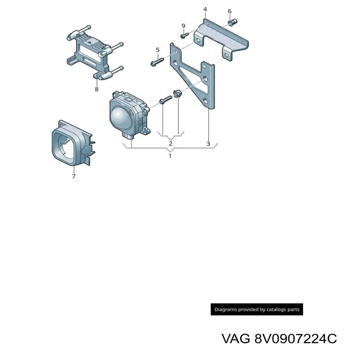 Кронштейн радара круиз контроля (дистроника) VAG 8V0907224C цена, от 13.65 USD