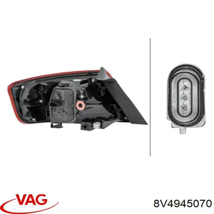 Фара задняя правая внешняя VAG 8V4945070 цена, от 88.88 USD