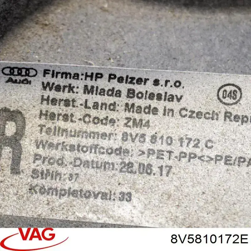 Подкрылок задний правый VAG 8V5810172E цена, от 104.57 USD
