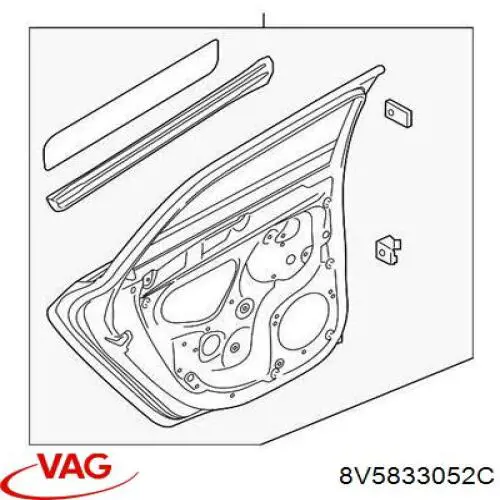 8V5833052C VAG Дверь задняя, правая