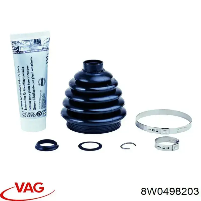 8W0498203 VAG bota de proteção externa de junta homocinética do semieixo dianteiro