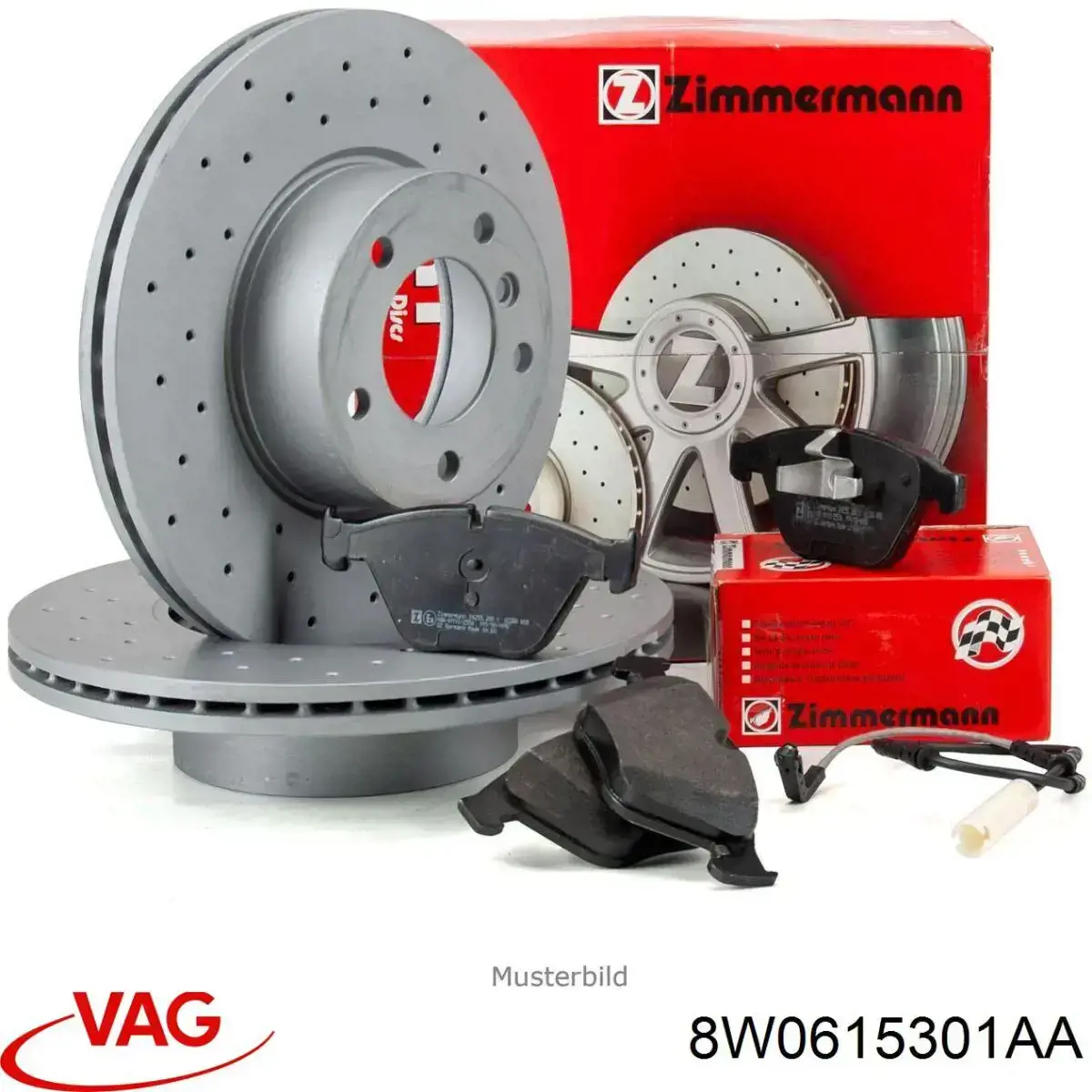 Передние тормозные диски 8W0615301AA VAG