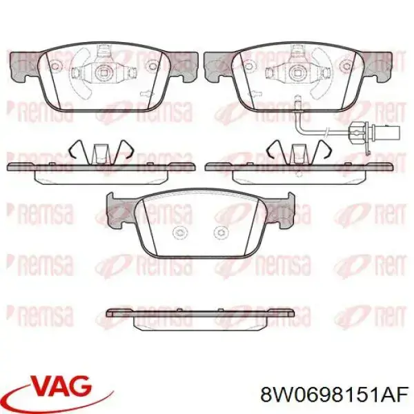 Купить 8W0698151AF VAG Колодки тормозные