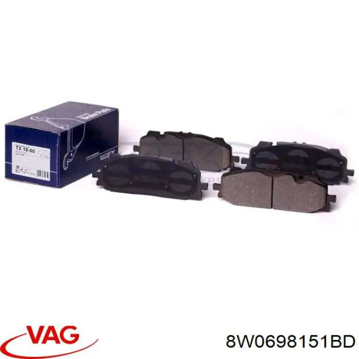 Compre 8W0698151BD VAG Sapatas do freio dianteiras de disco