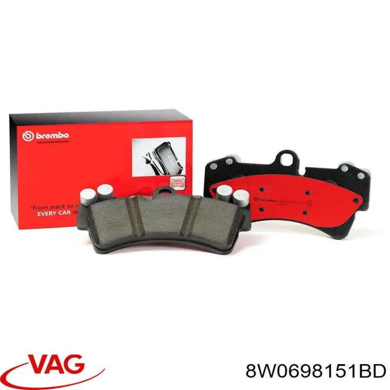 Sapatas do freio dianteiras de disco 8W0698151BD VAG