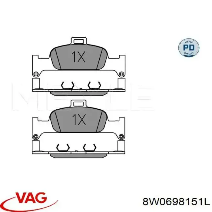 Колодки VAG 8W0698151L цена, от 84.37 USD