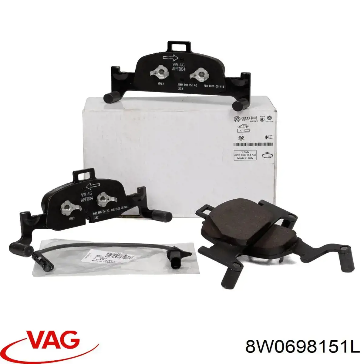 Передние тормозные колодки 8W0698151L VAG