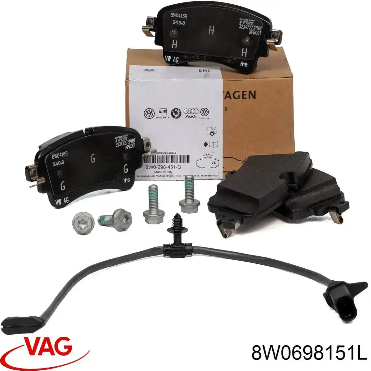 Купить 8W0698151L VAG Колодки тормозные