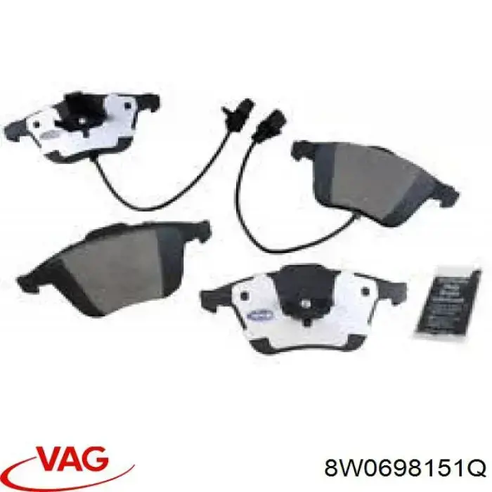 8W0698151Q VAG колодки тормозные передние дисковые