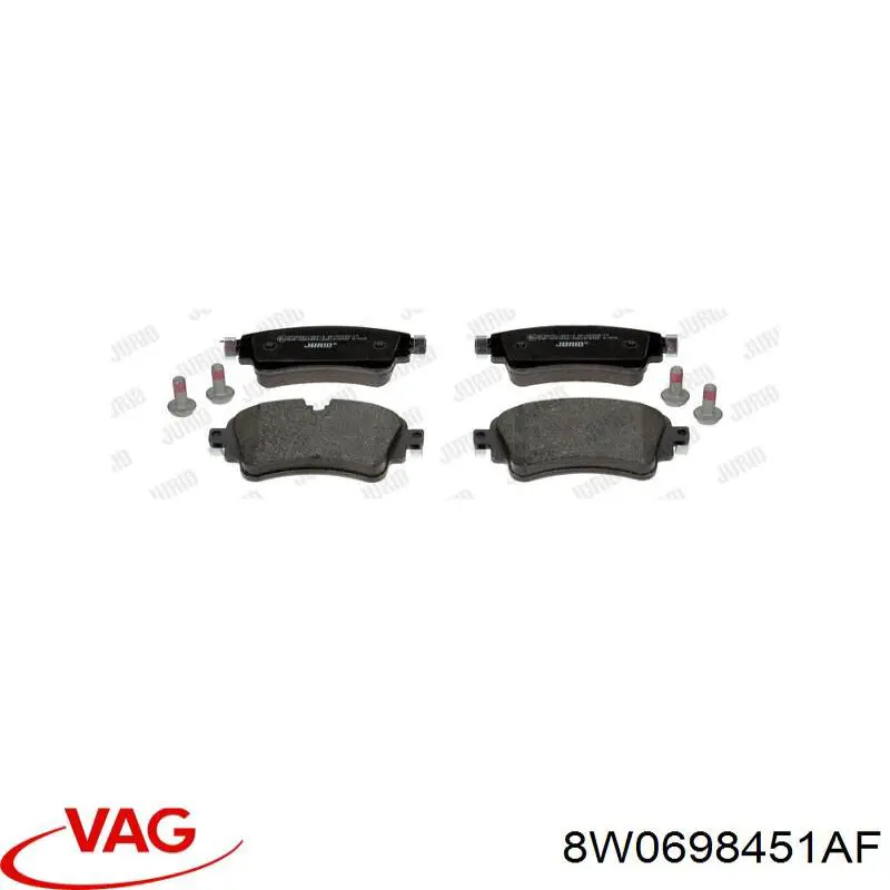 Купить 8W0698451AF VAG Колодки тормозные задние, дисковые