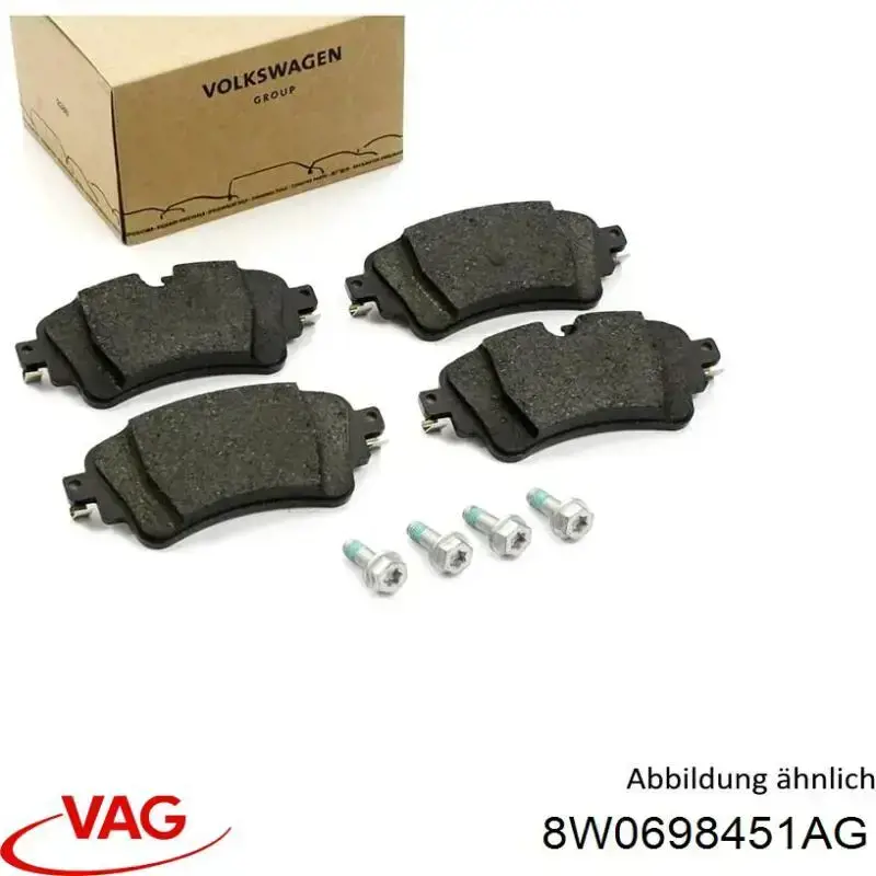 Купить 8W0698451AG VAG Колодки тормозные задние, дисковые