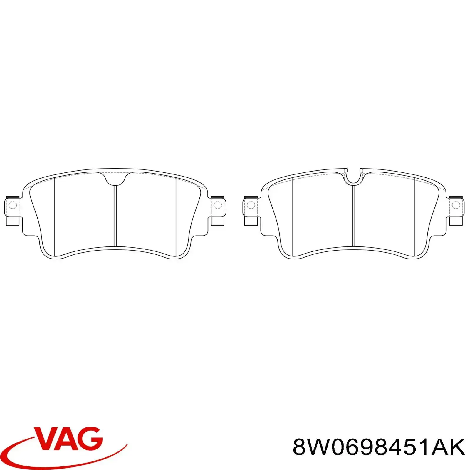 Колодки дисковые  VAG 8W0698451AK цена, от 80.48 USD