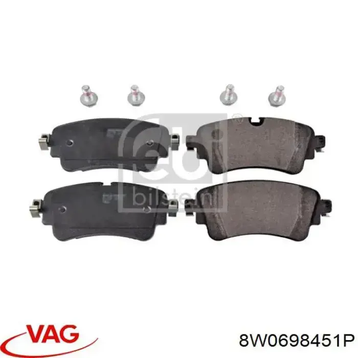 Купить 8W0698451P VAG Колодки тормозные задние, дисковые