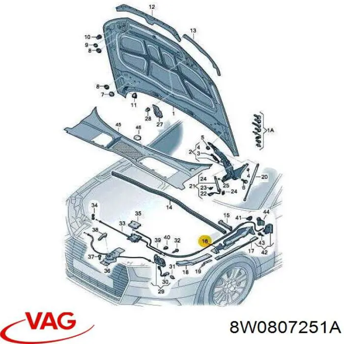 Купить 8W0807251A VAG Абсорбер (наполнитель) бампера переднего