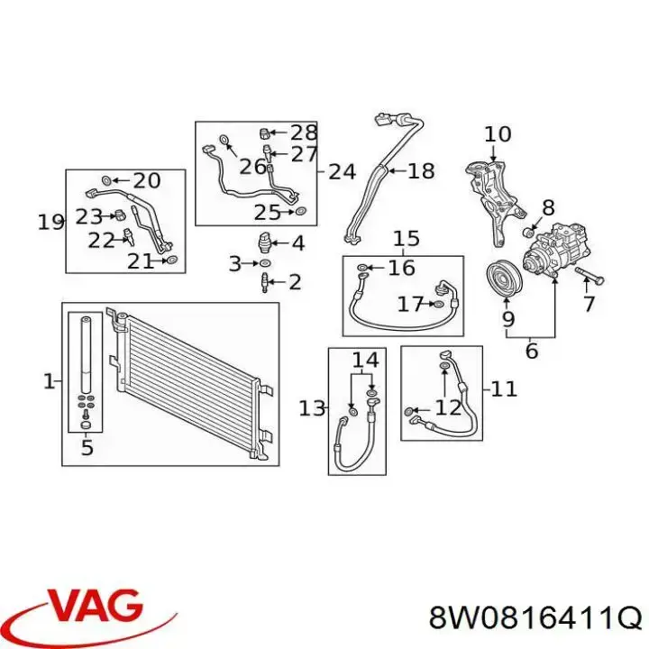 8W0816411Q VAG радиатор кондиционера