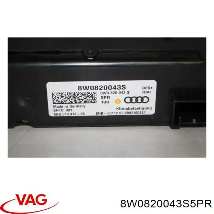 Блок управления кондиционером 8W0820043BQ5PR VAG