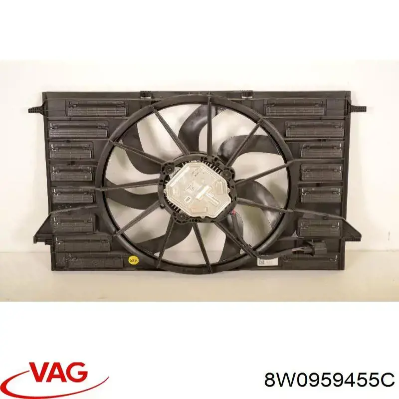 8W0959455C VAG difusor do radiador de esfriamento, montado com motor e roda de aletas