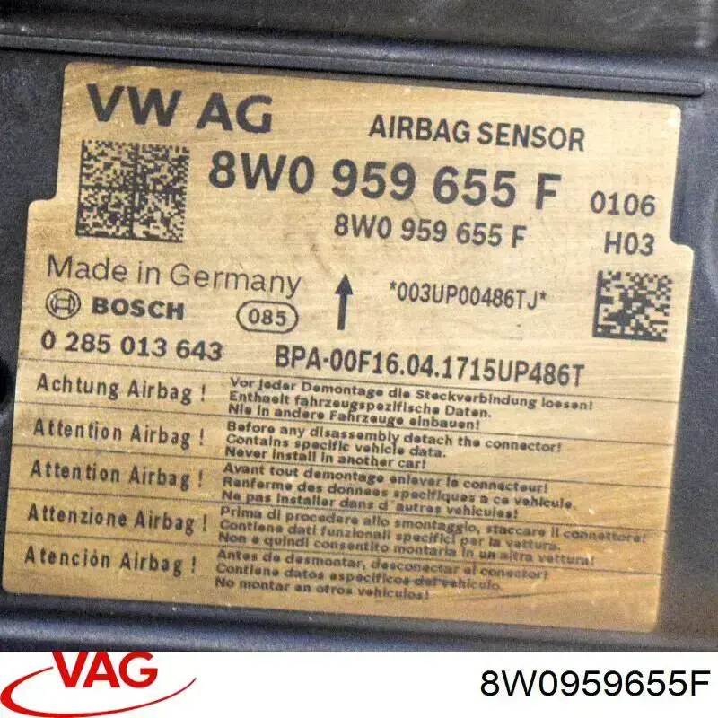 Купить 8W0959655F VAG Модуль-процессор управления подушкой безопасности