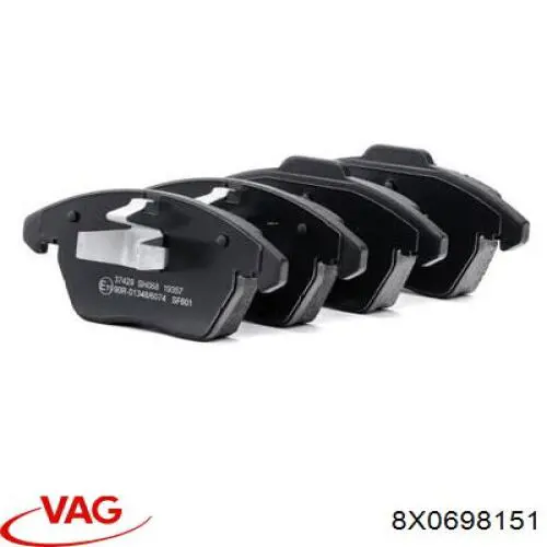 Передние тормозные колодки 8X0698151 VAG