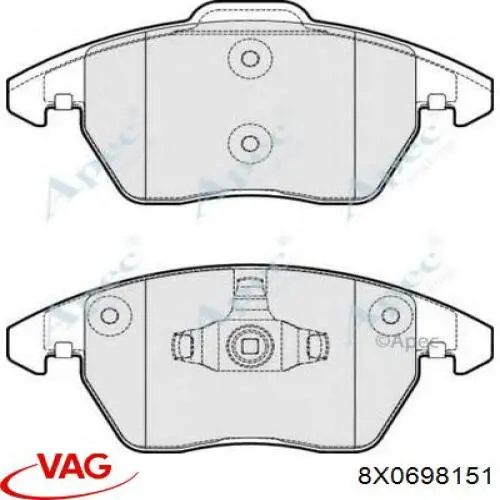 8X0698151 VAG Колодки передние