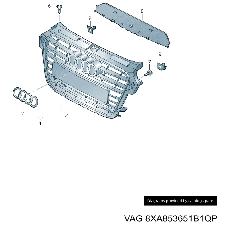 Облицовка радиатора VAG 8XA853651B1QP цена, от 467.82 USD