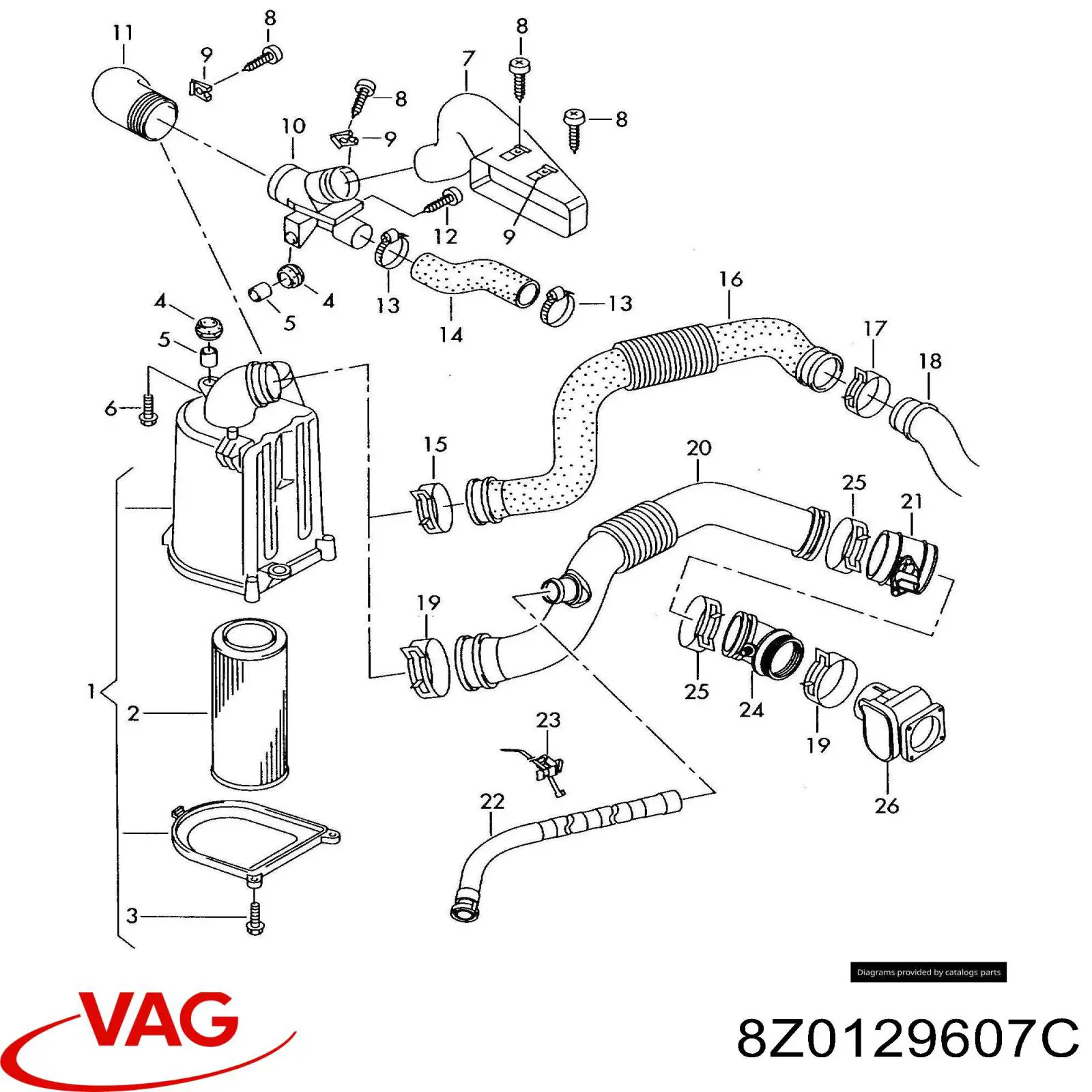 Элемент воздушного фильтра VAG 8Z0129607C цена, от 94.71 USD