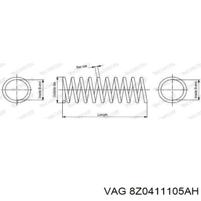 Передняя пружина 8Z0411105AH VAG