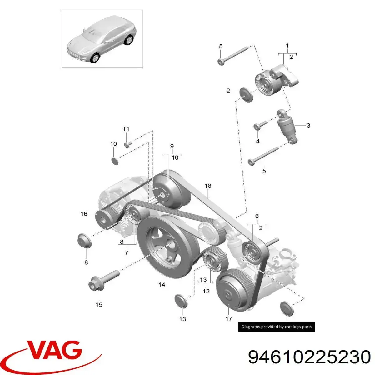 94610225230 VAG correia dos conjuntos de transmissão