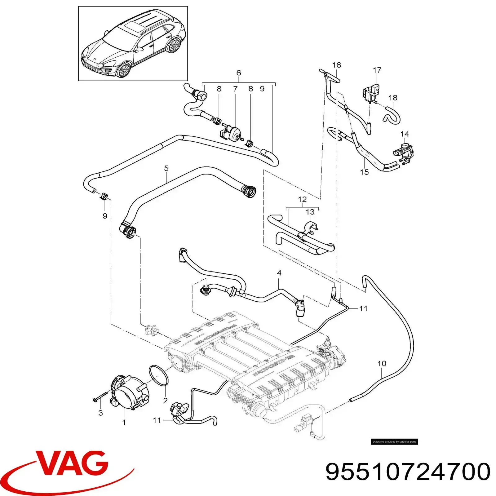 BACB13121017 Bapmic cano derivado de ventilação de cárter (de separador de óleo)