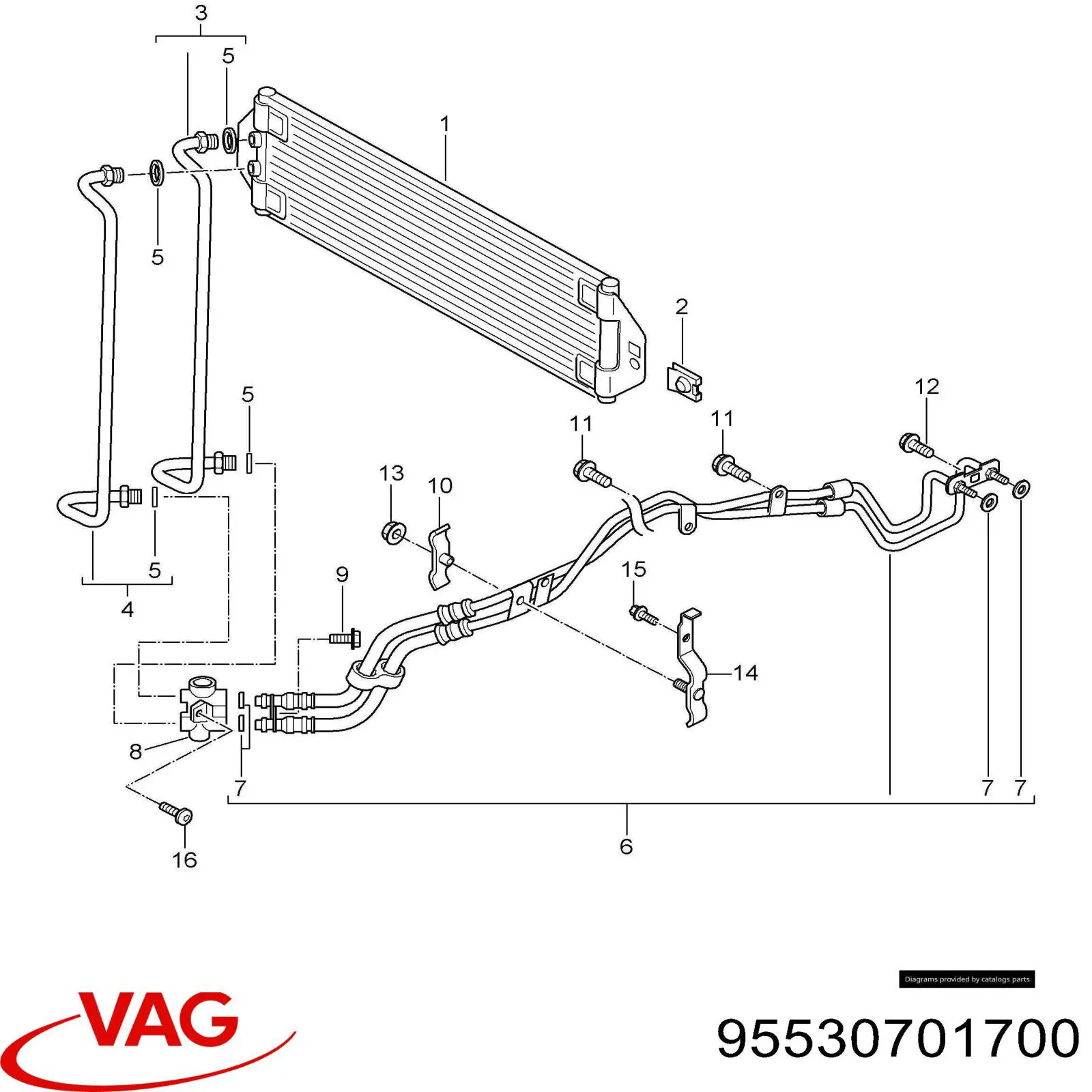 Радиатор охлаждения, АКПП/КПП 95530701700 VAG