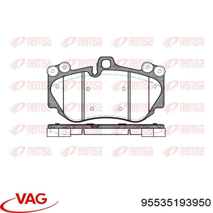 Передние тормозные колодки 95535193950 VAG