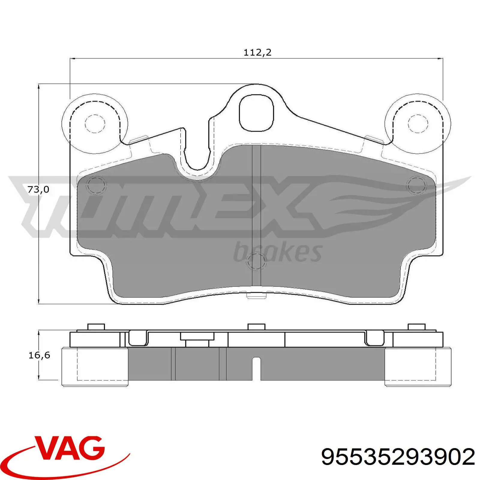 Задние тормозные колодки 95535293902 VAG