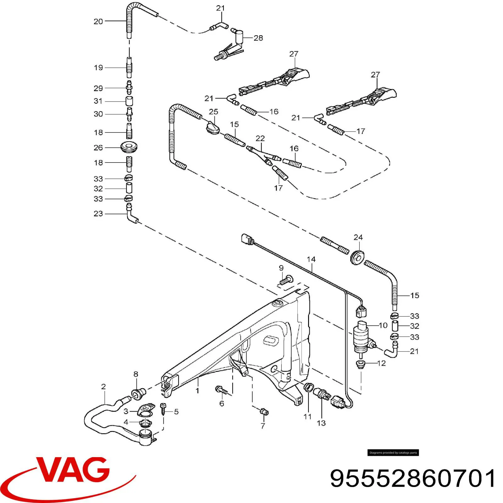 Крышка бачка омывателя 95552860701 VAG