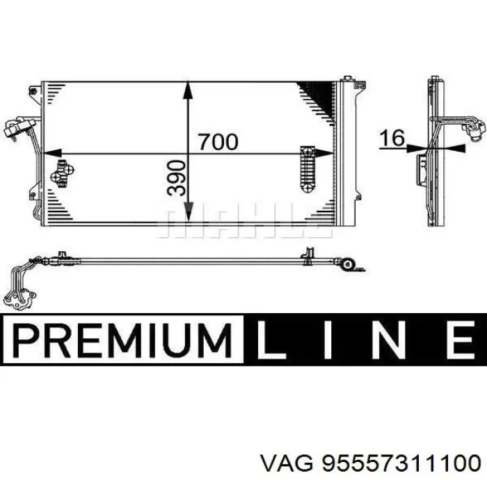Радиатор кондиционера 95557311100 VAG