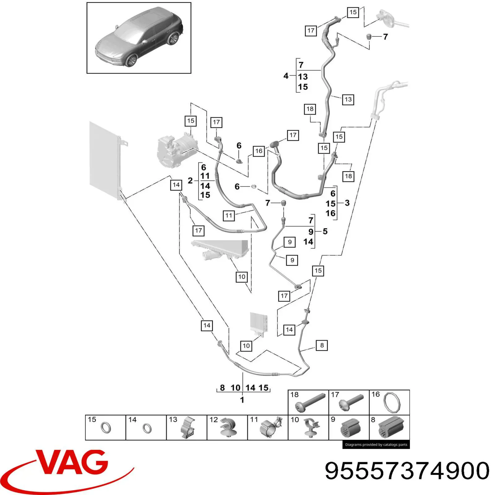 Купить 95557374900 Porsche 