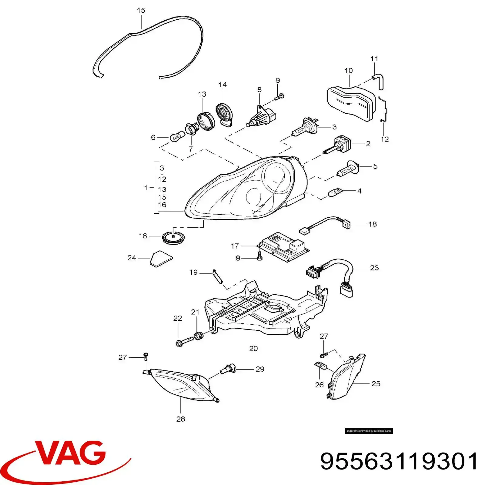 Купить 95563119301 VAG Блок розжига ксенона