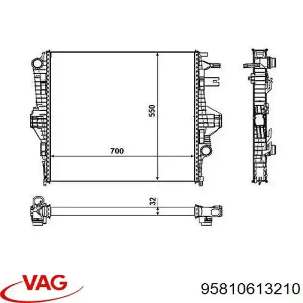 Радиатор 95810613210 VAG