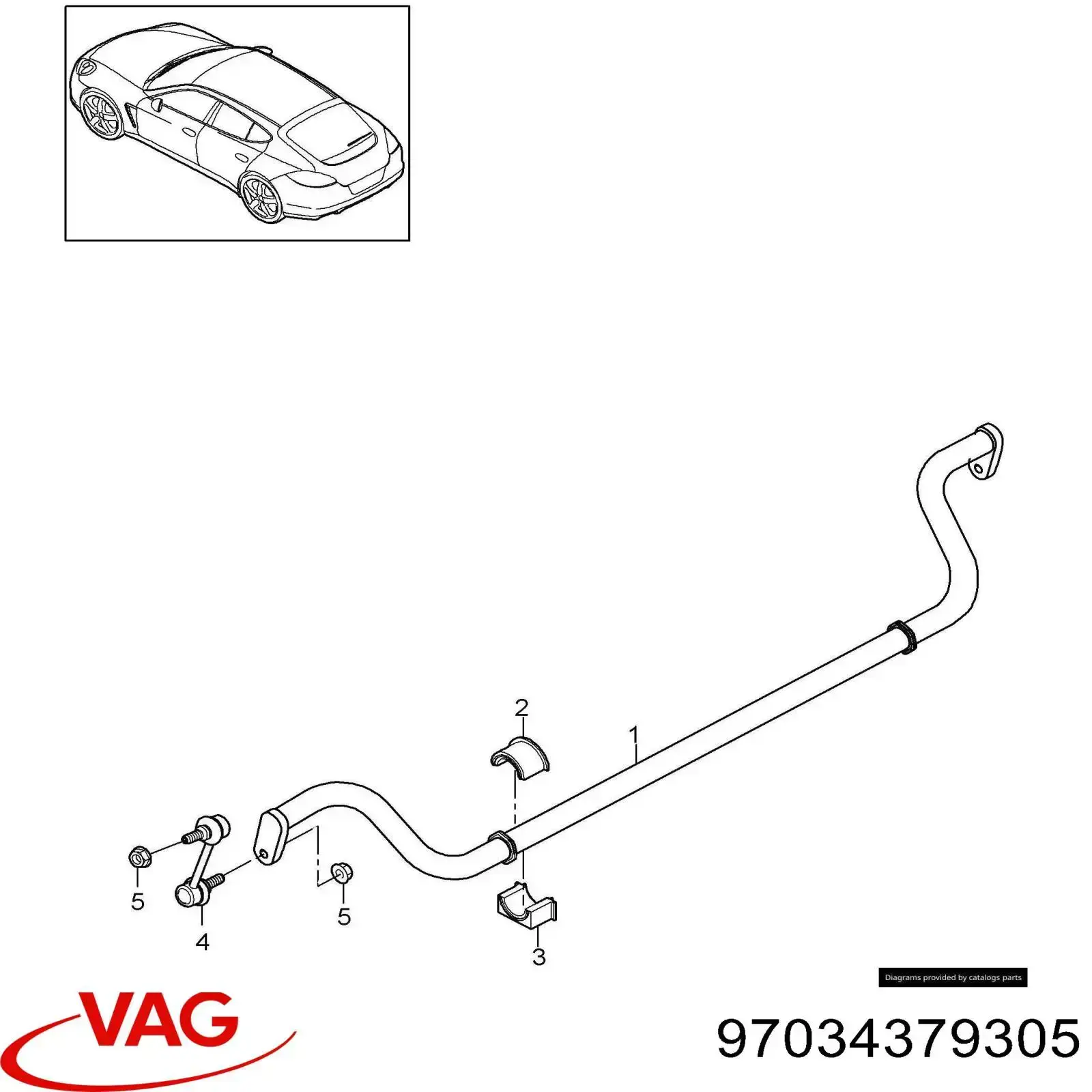 Втулка стабилизатора переднего нижняя 97034379305 VAG