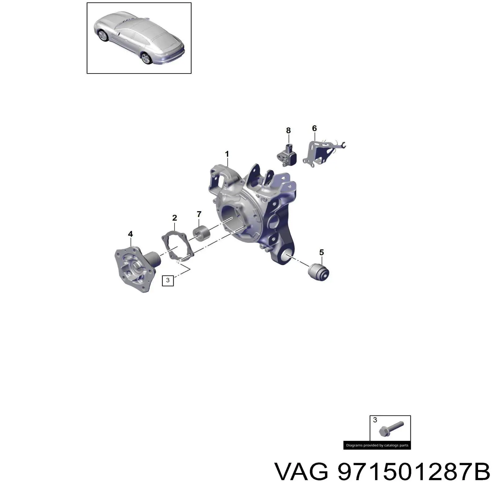 971501287D VAG Подшипник ступицы передней/задней наружный