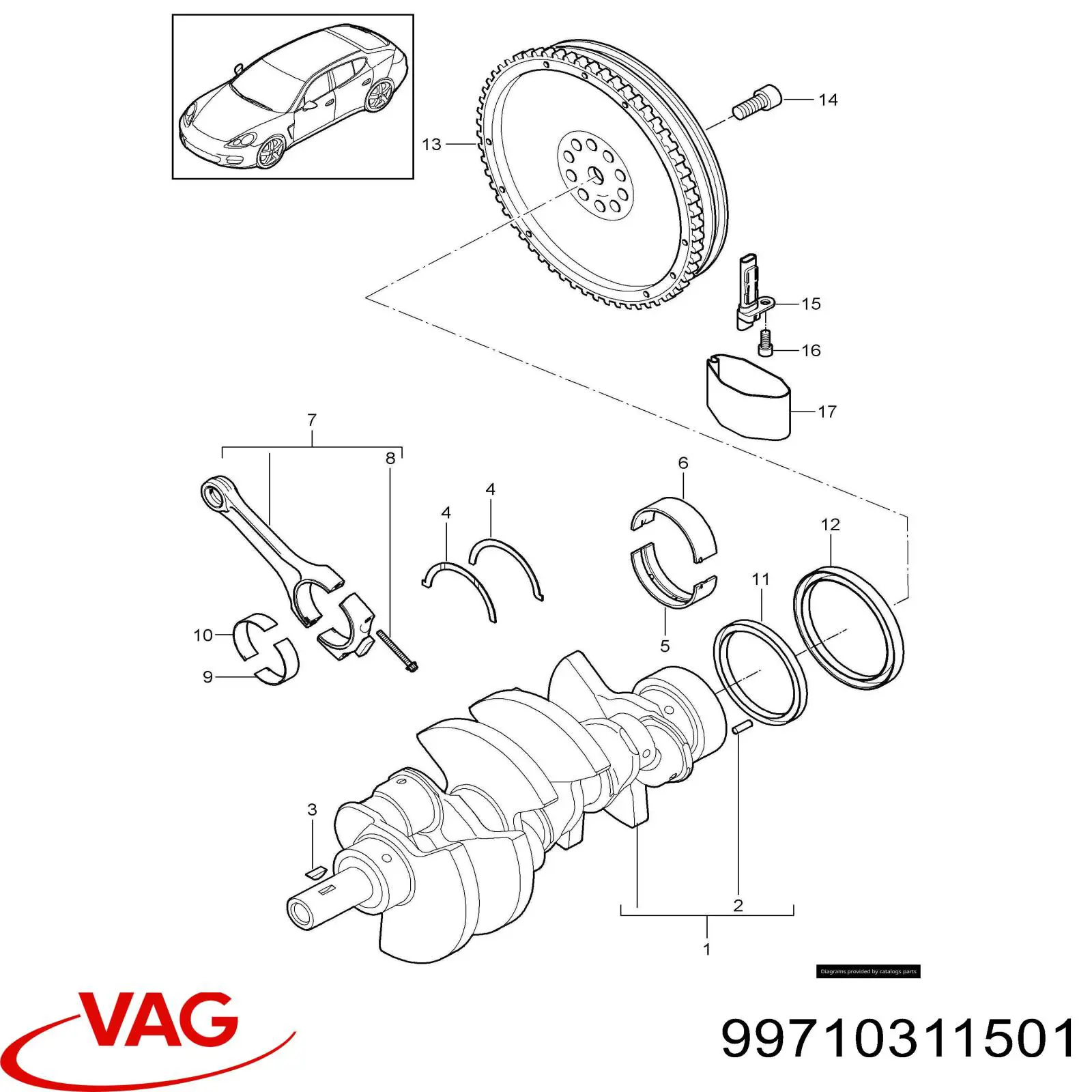 Купить 99710311501 VAG Болты для шатунов